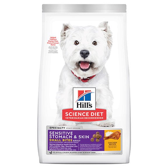 Hill's Science Diet Sensitive Skin & Stomach Adult Small Bites Dry Dog Food 6.80kg - PetPost Australia