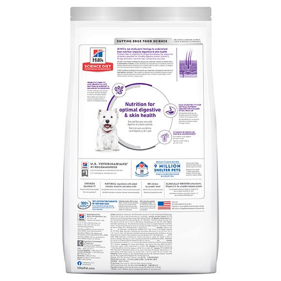 Hill's Science Diet Sensitive Skin & Stomach Adult Small Bites Dry Dog Food 6.80kg - PetPost Australia