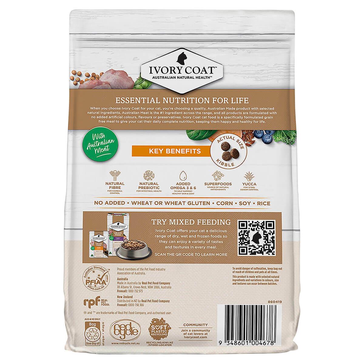Ivory Coat Grain Free Adult Chicken Dry Cat Food - PetPost Australia