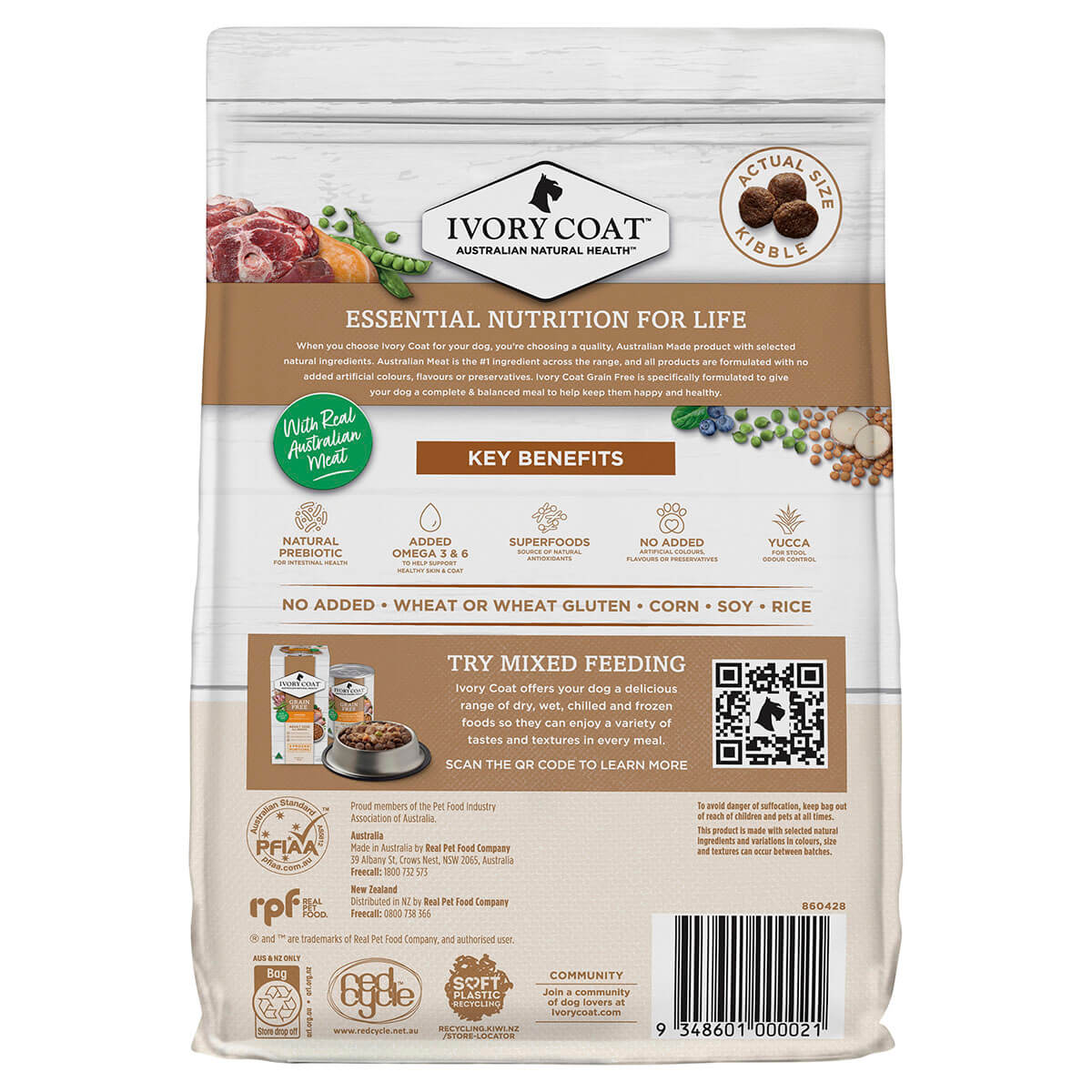 Ivory Coat Grain Free Adult Lamb & Kangaroo Dry Dog Food - PetPost Australia