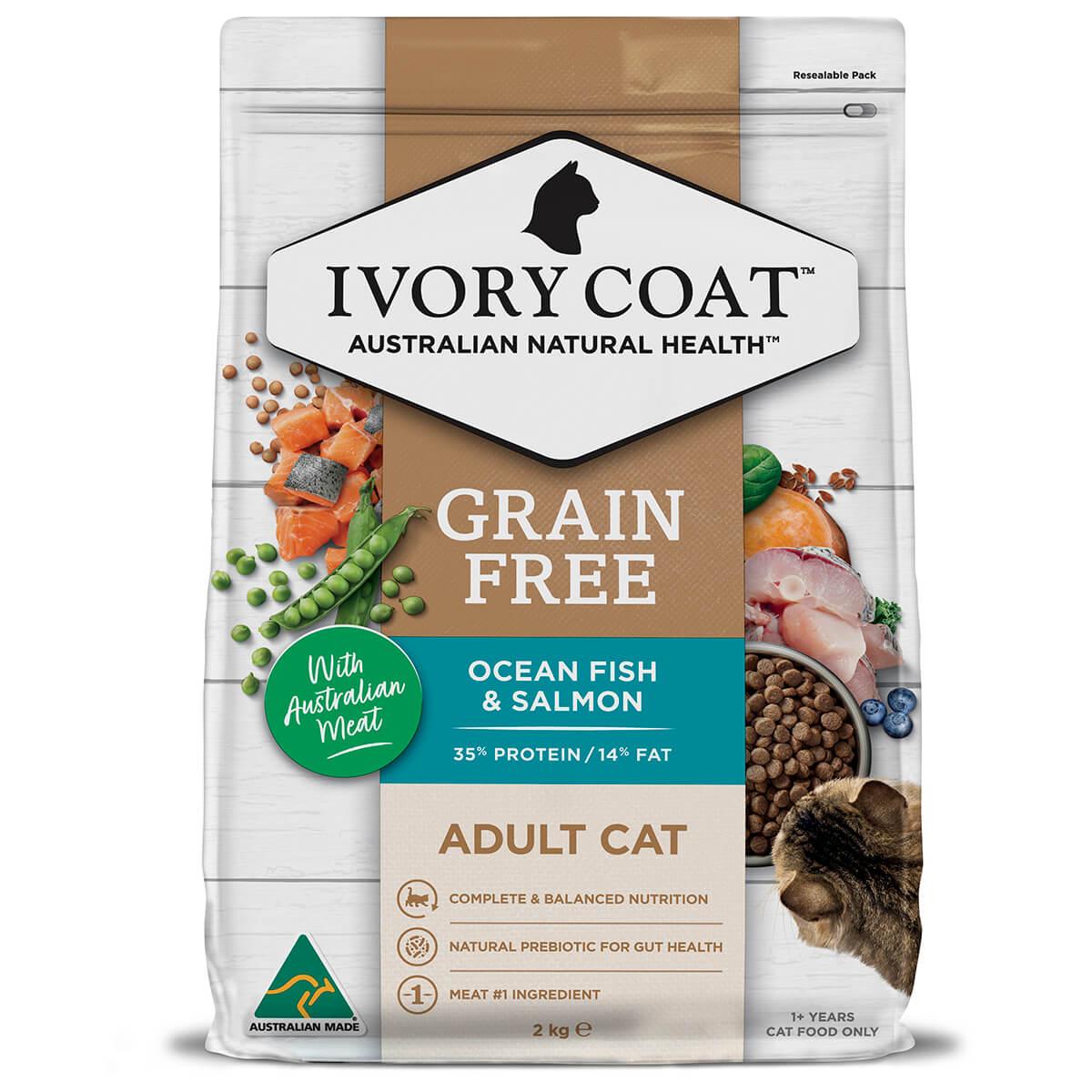 Ivory Coat Grain Free Adult Ocean Fish & Salmon Dry Cat Food - PetPost Australia