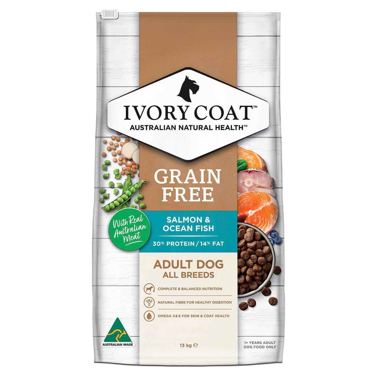 Ivory Coat Grain Free Adult Ocean Fish & Salmon Dry Dog Food - PetPost Australia