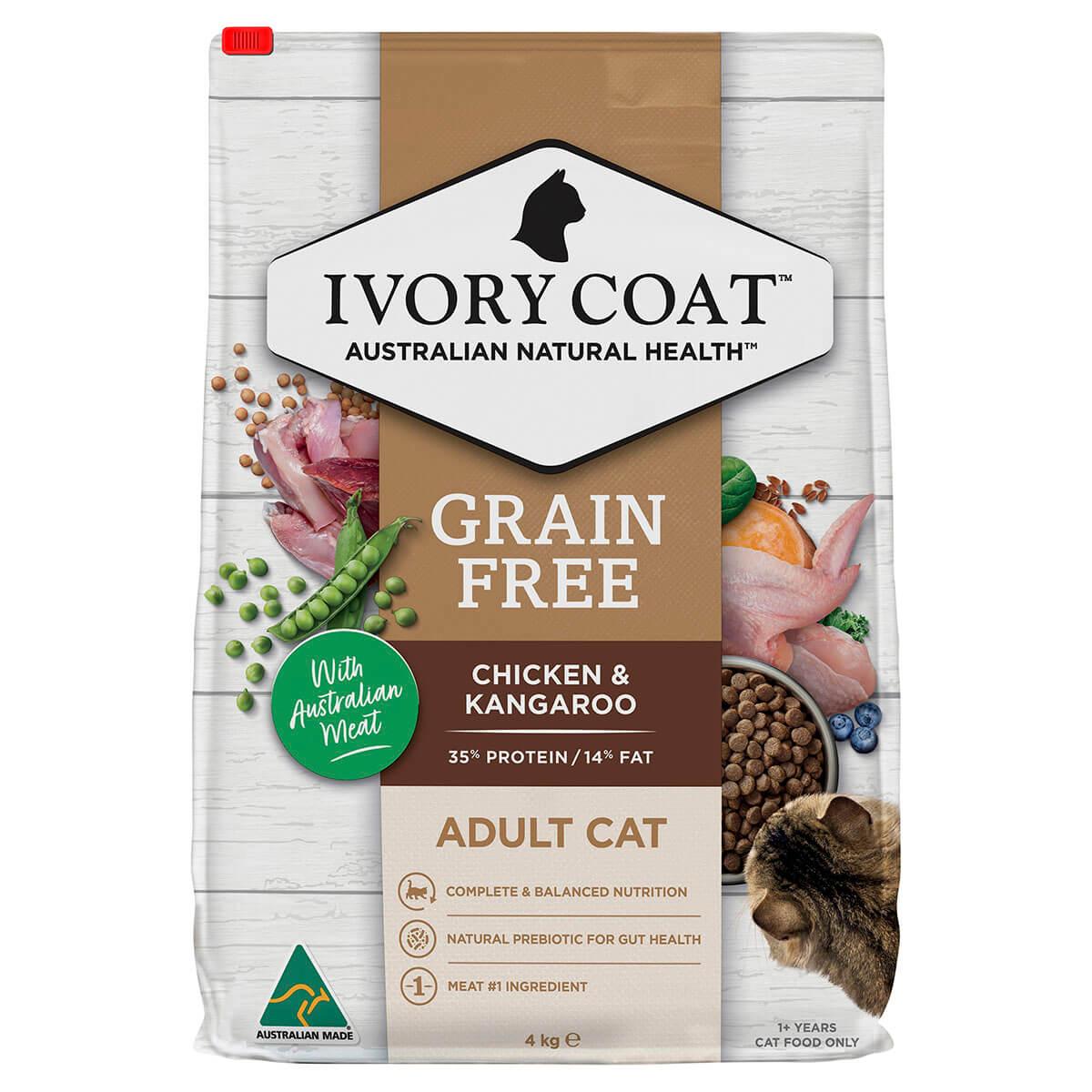 Ivory Coat Grain Free Indoor Adult Dry Cat Food Chicken & Kangaroo - PetPost Australia