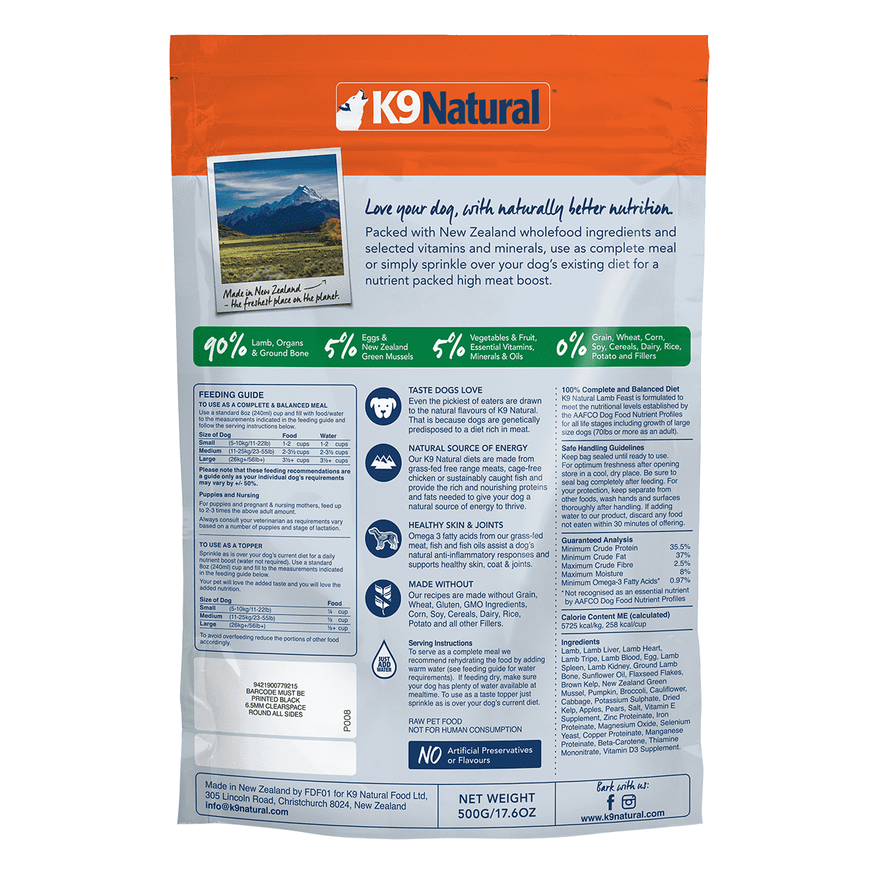 K9 Natural Grain Free Lamb Dry Dog Food - PetPost Australia