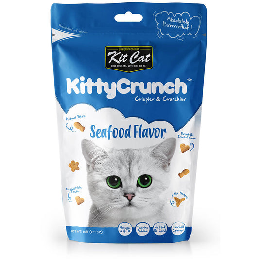 Kit Cat Seafood Kitty Crunch Cat Treats 60g - PetPost Australia