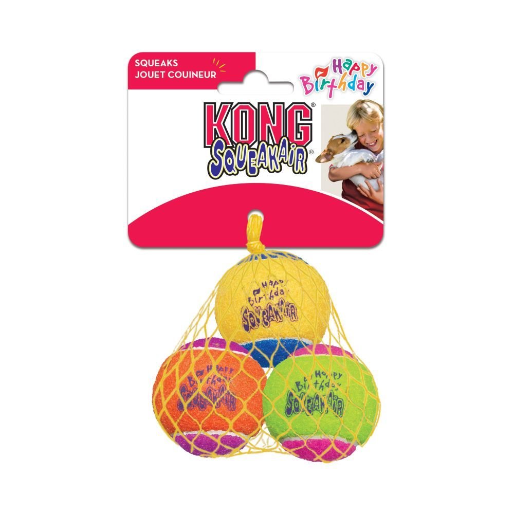 KONG AirDog Squeaker Birthday Balls Dog Toy - PetPost Australia