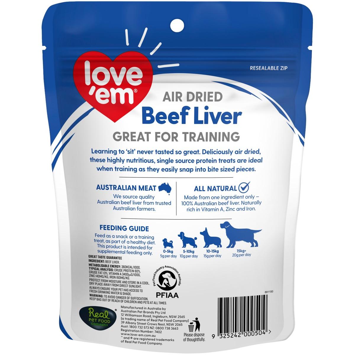 Love Em Air Dried Beef Liver Dog Treats - PetPost Australia