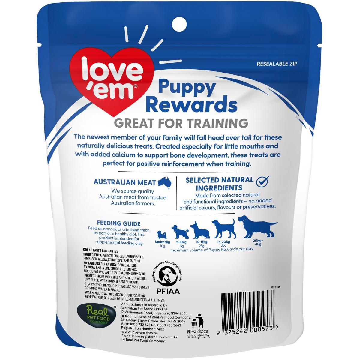 Love Em Liver Pup Reward Dog Treats 200g - PetPost Australia