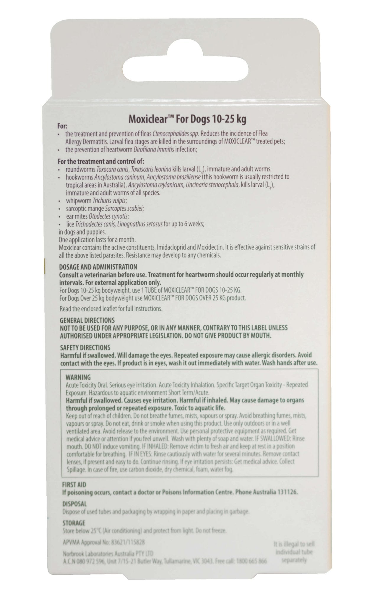 Moxiclear Flea & Worming Spot Treatment 10-25kg Dog - PetPost Australia