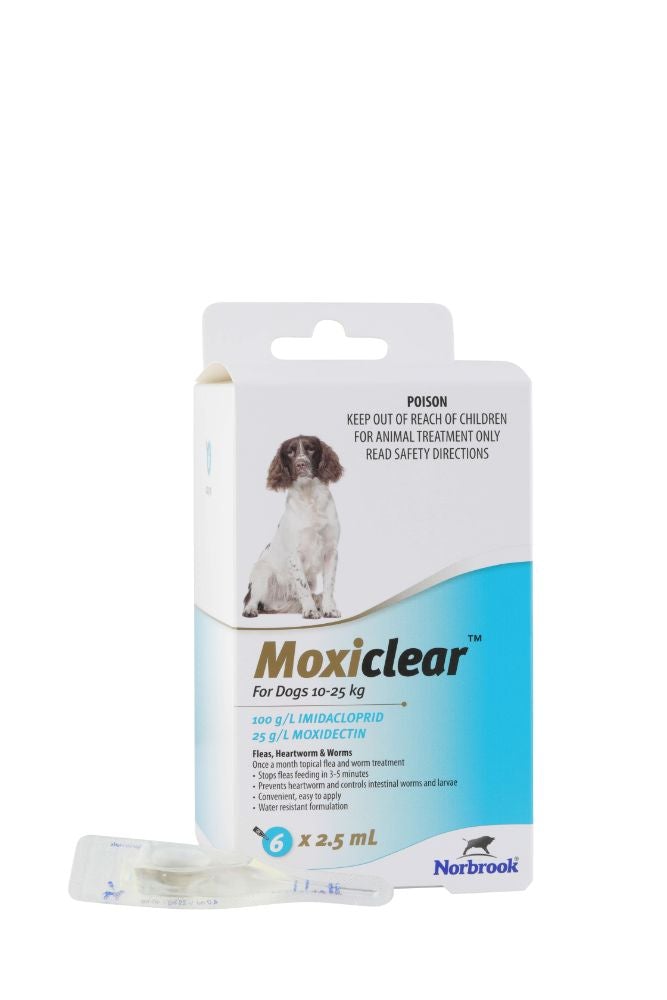 Moxiclear Flea & Worming Spot Treatment 10-25kg Dog - PetPost Australia