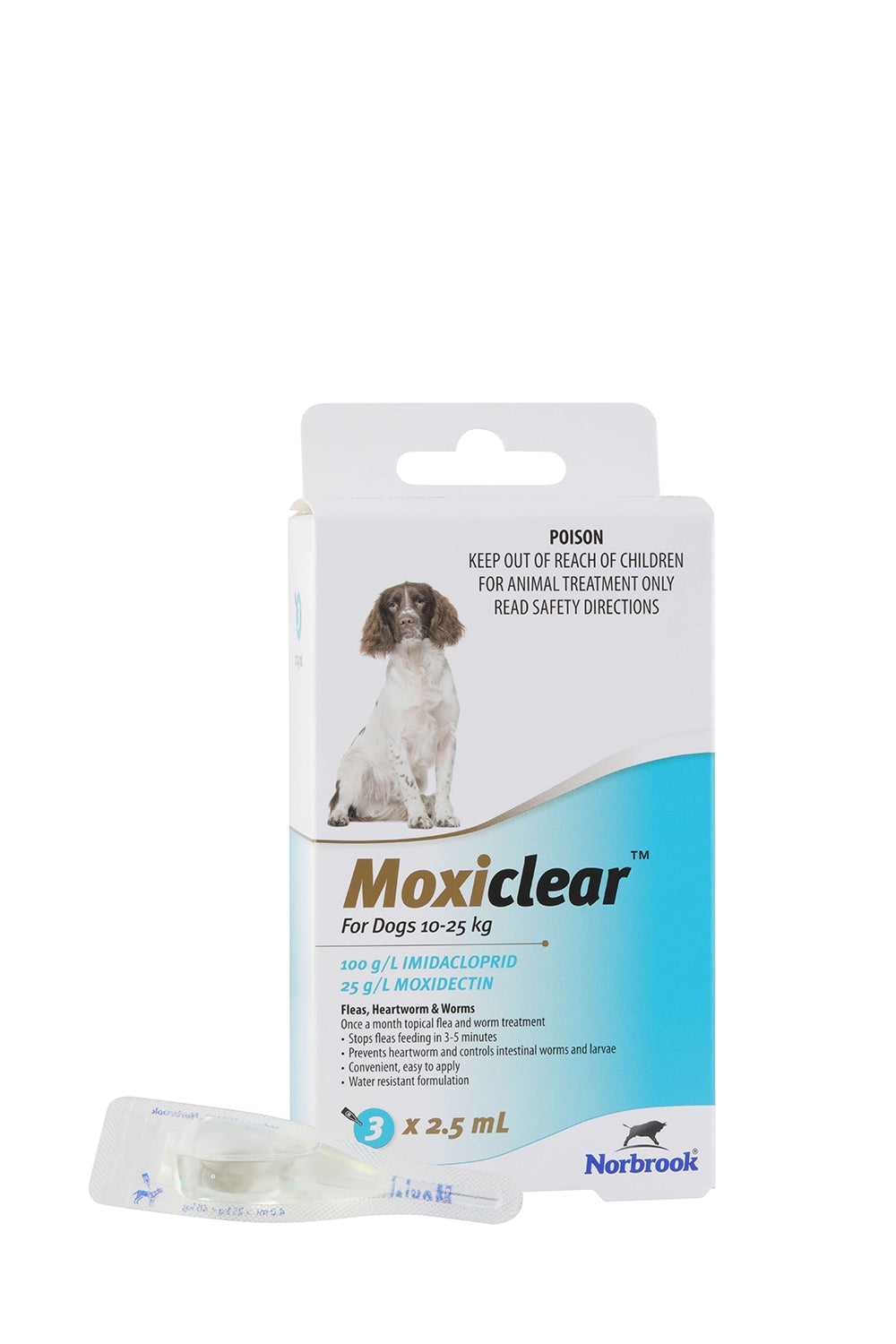 Moxiclear Flea & Worming Spot Treatment 10-25kg Dog - PetPost Australia