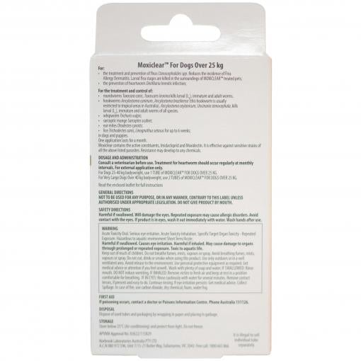 Moxiclear Flea & Worming Spot Treatment >25kg Dog - PetPost Australia