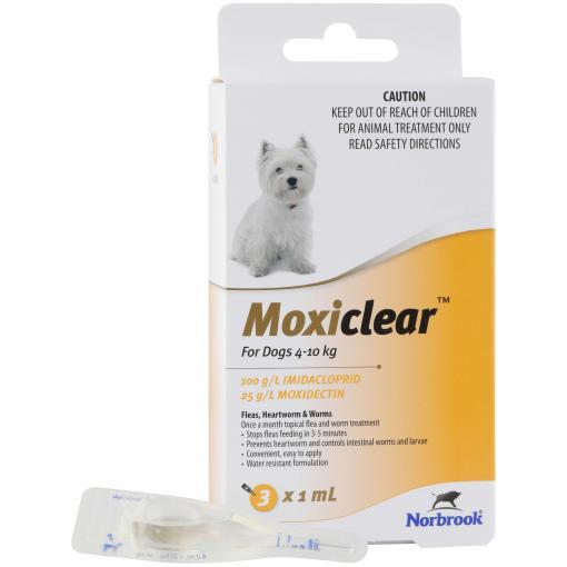 Moxiclear Flea & Worming Spot Treatment 4-10kg Dog - PetPost Australia