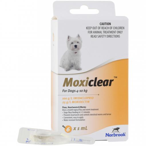 Moxiclear Flea & Worming Spot Treatment 4-10kg Dog - PetPost Australia