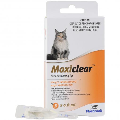 Moxiclear Flea & Worming Spot Treatment >4kg Cat - PetPost Australia