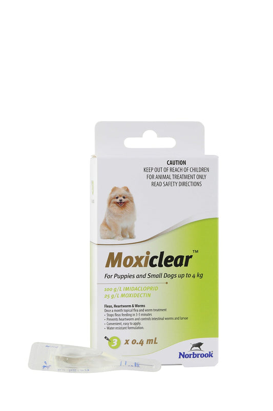 Moxiclear Flea & Worming Spot Treatment <4kg Dogs & Puppies - PetPost Australia