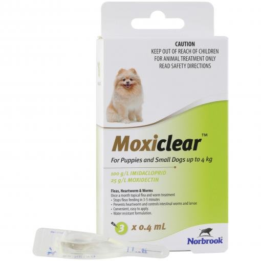 Moxiclear Flea & Worming Spot Treatment <4kg Dogs & Puppies - PetPost Australia
