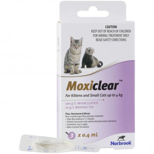 Moxiclear Flea & Worming Spot Treatment <4kg Kittens & Cats - PetPost Australia