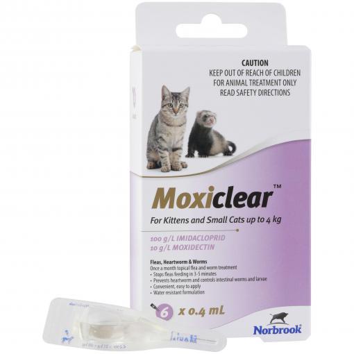 Moxiclear Flea & Worming Spot Treatment <4kg Kittens & Cats - PetPost Australia