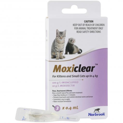 Moxiclear Flea & Worming Spot Treatment <4kg Kittens & Cats - PetPost Australia