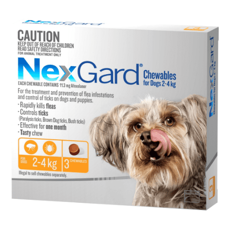 Nexgard Flea & Tick Treatment 2-4kg Dog - PetPost Australia