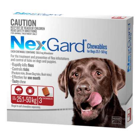 Nexgard Flea & Tick Treatment 25.1-50kg Dog - PetPost Australia