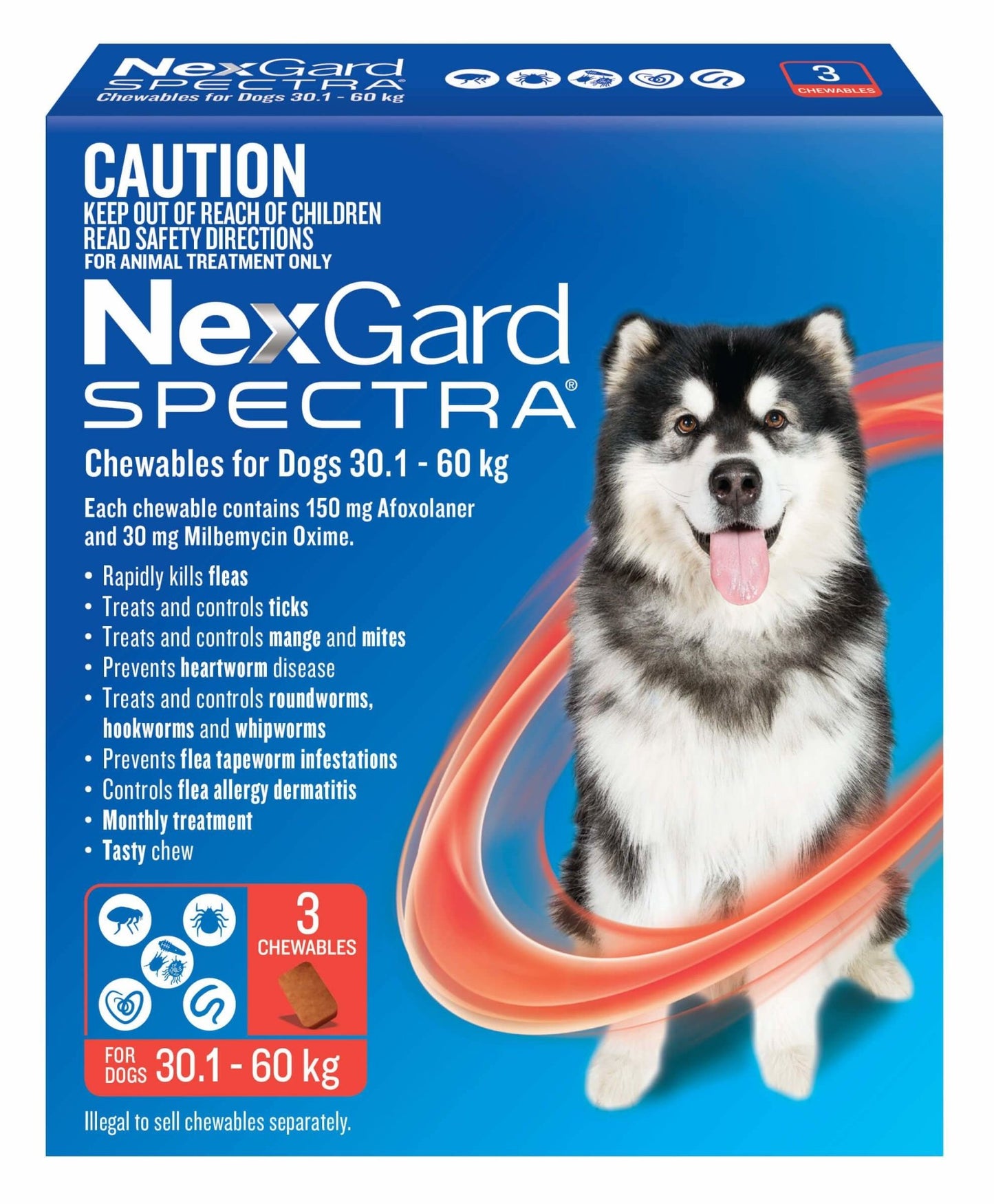 NexGard Spectra Chews For Very Large Dogs 30.1-60kg - PetPost Australia