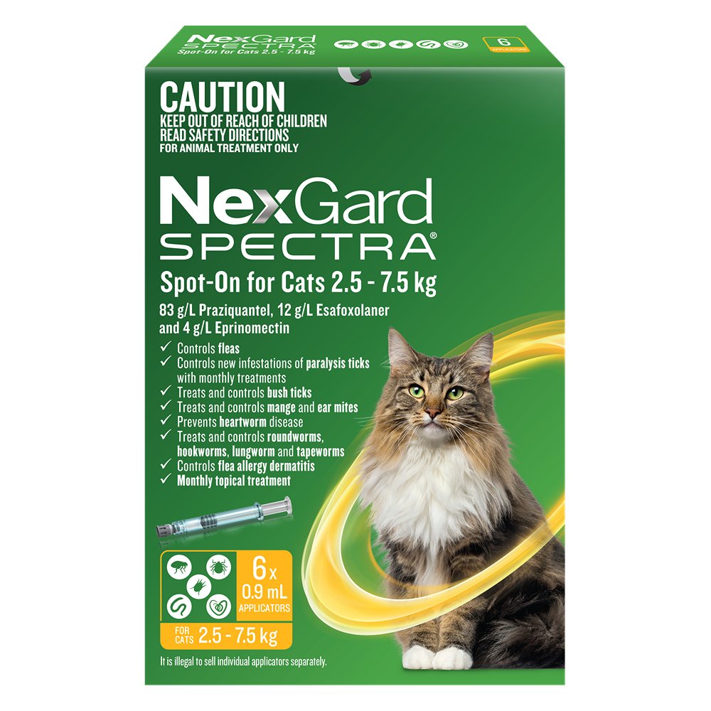 NexGard SPECTRA Spot-On for Cats 2.5-7.5kg - PetPost Australia