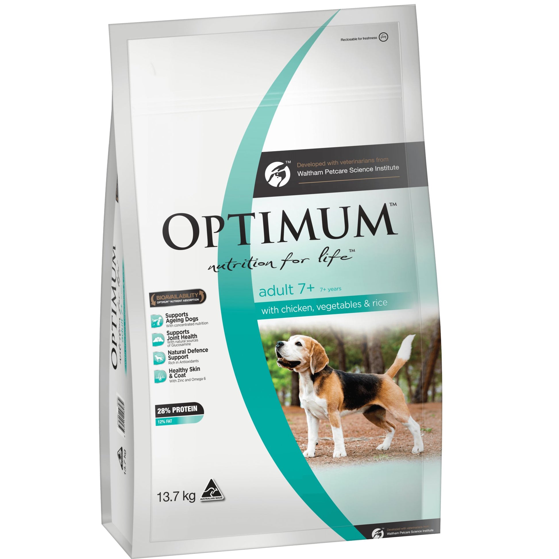 Optimum Dog Adult 7+ Chicken Vegetable & Rice 13.7kg - PetPost Australia