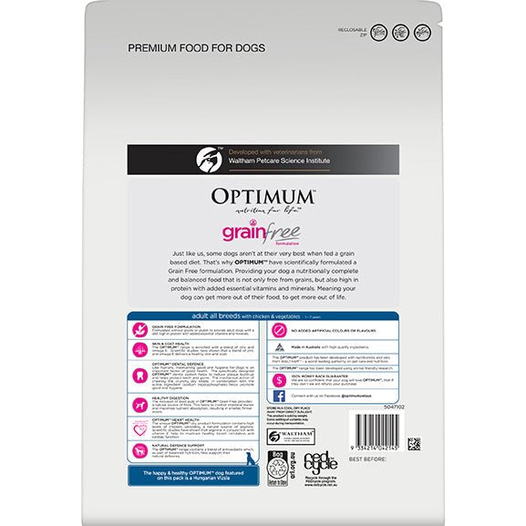 Optimum Grain Free Chicken & Vegetables Bag Dry Dog Food 2.5kg - PetPost Australia