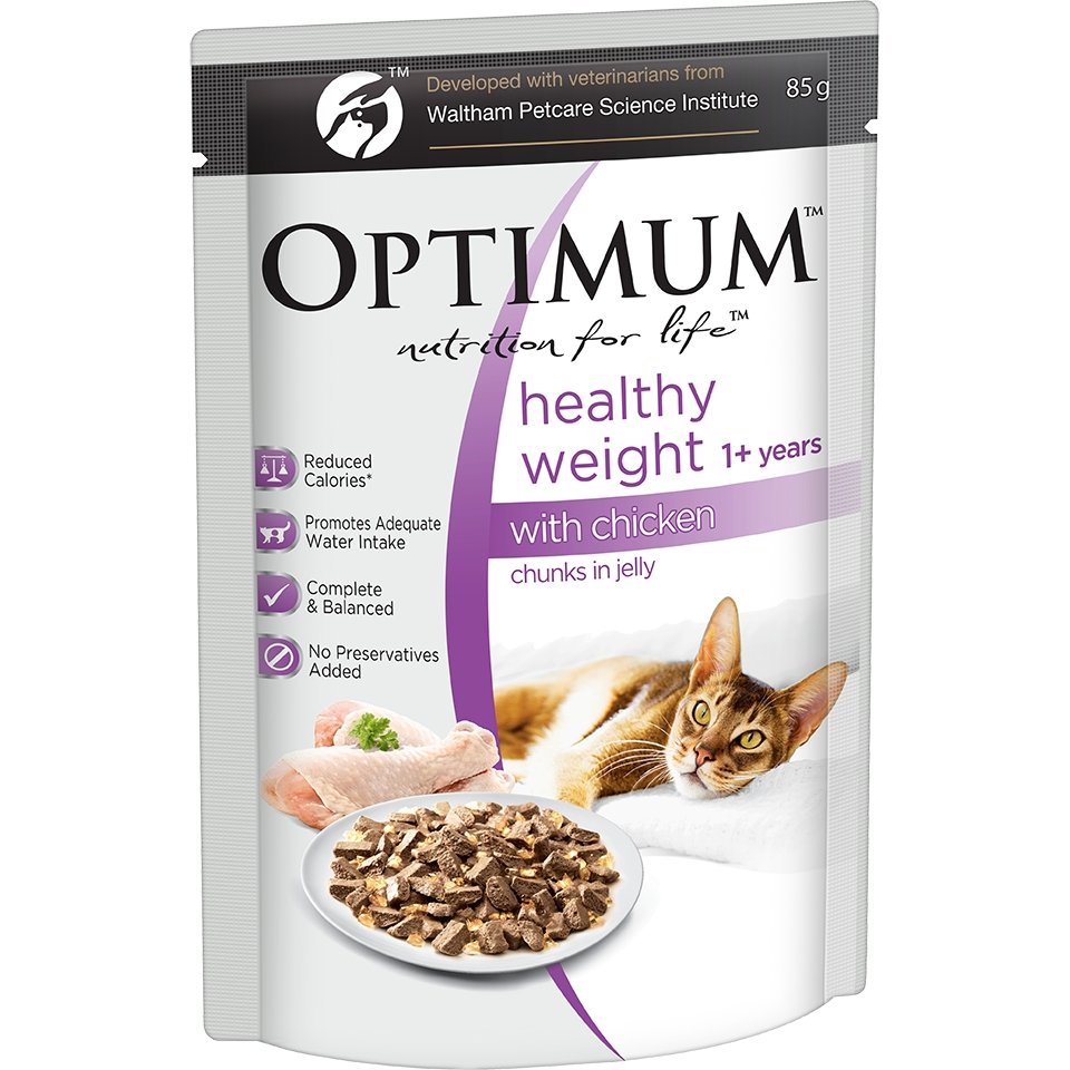 OPTIMUM Healthy Weight Adult Chicken Chunks In Jelly Wet Cat Food - PetPost Australia