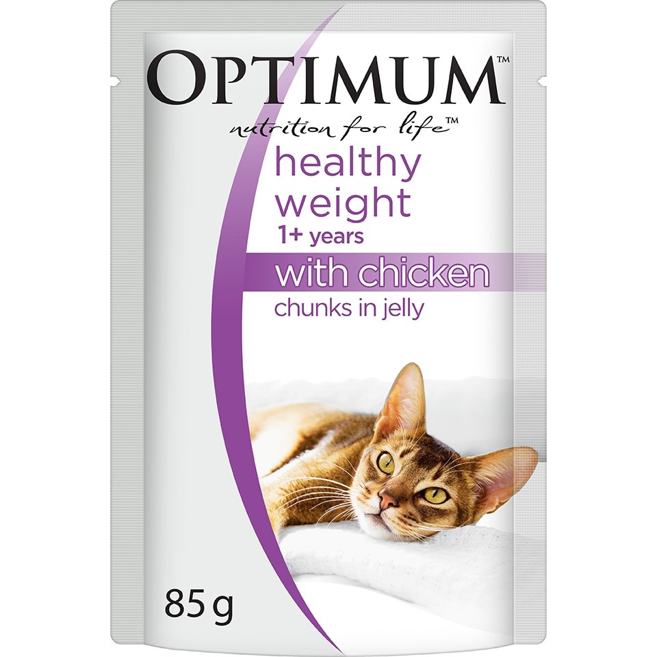 OPTIMUM Healthy Weight Adult Chicken Chunks In Jelly Wet Cat Food - PetPost Australia