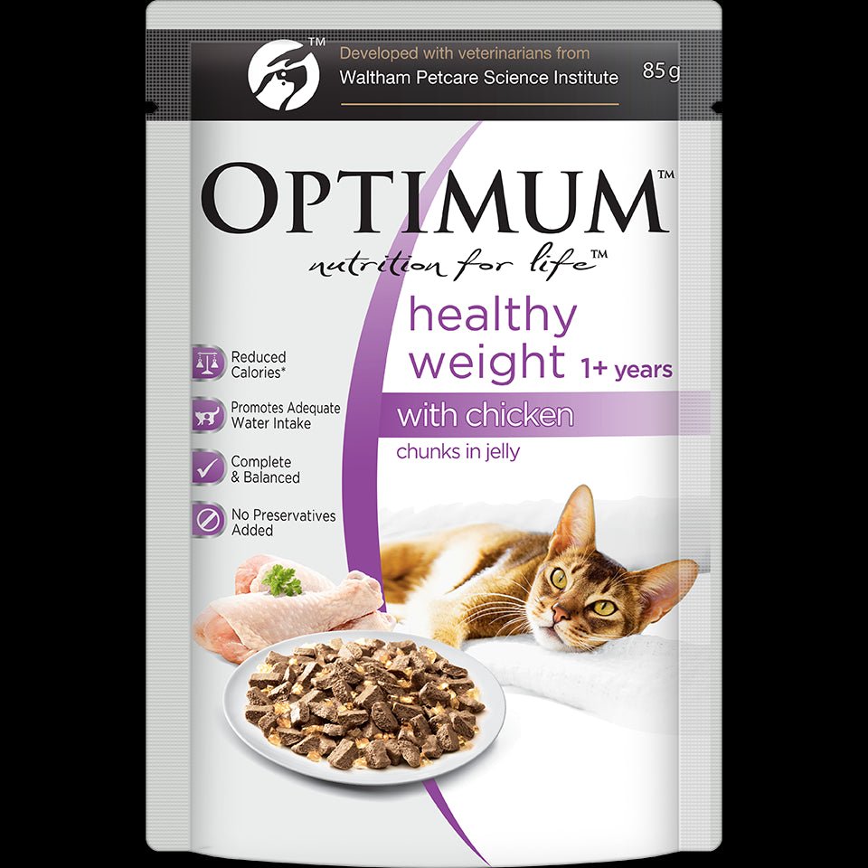 OPTIMUM Healthy Weight Adult Chicken Chunks In Jelly Wet Cat Food - PetPost Australia