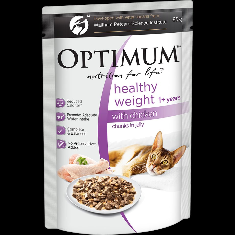 OPTIMUM Healthy Weight Adult Chicken Chunks In Jelly Wet Cat Food - PetPost Australia