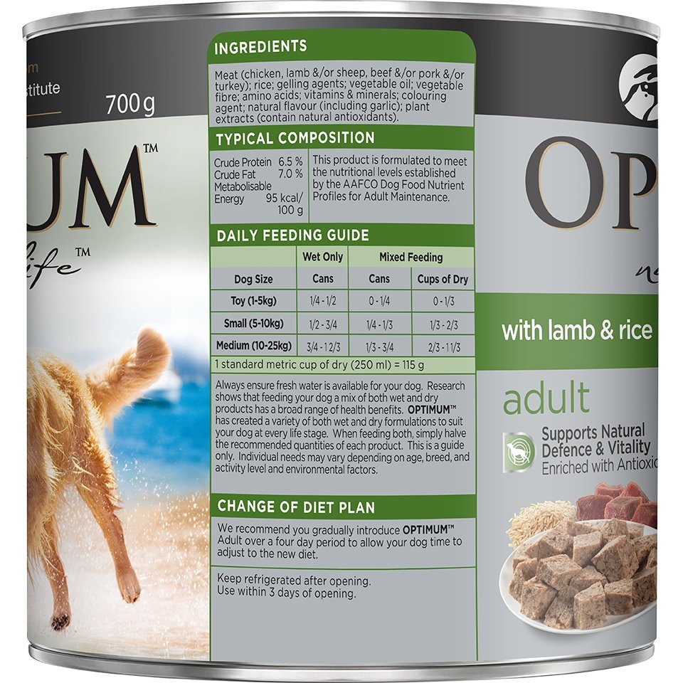 Optimum Lamb & Rice Wet Dog Food - PetPost Australia