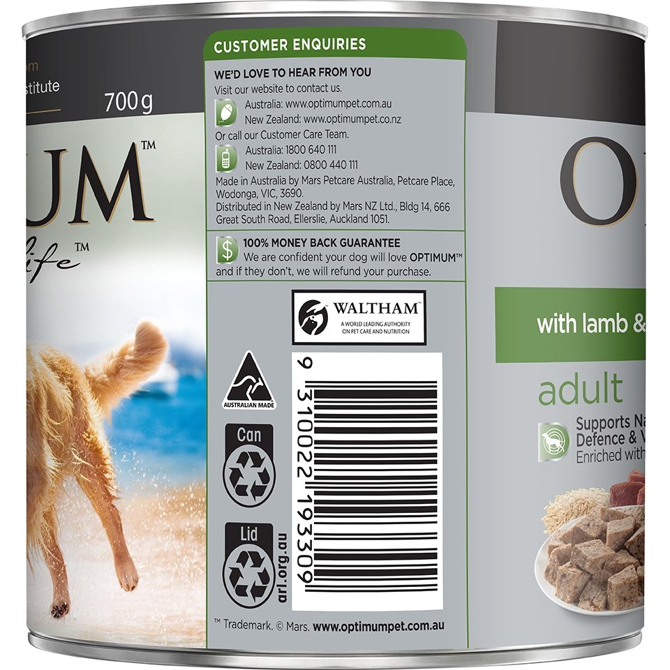 Optimum Lamb & Rice Wet Dog Food - PetPost Australia