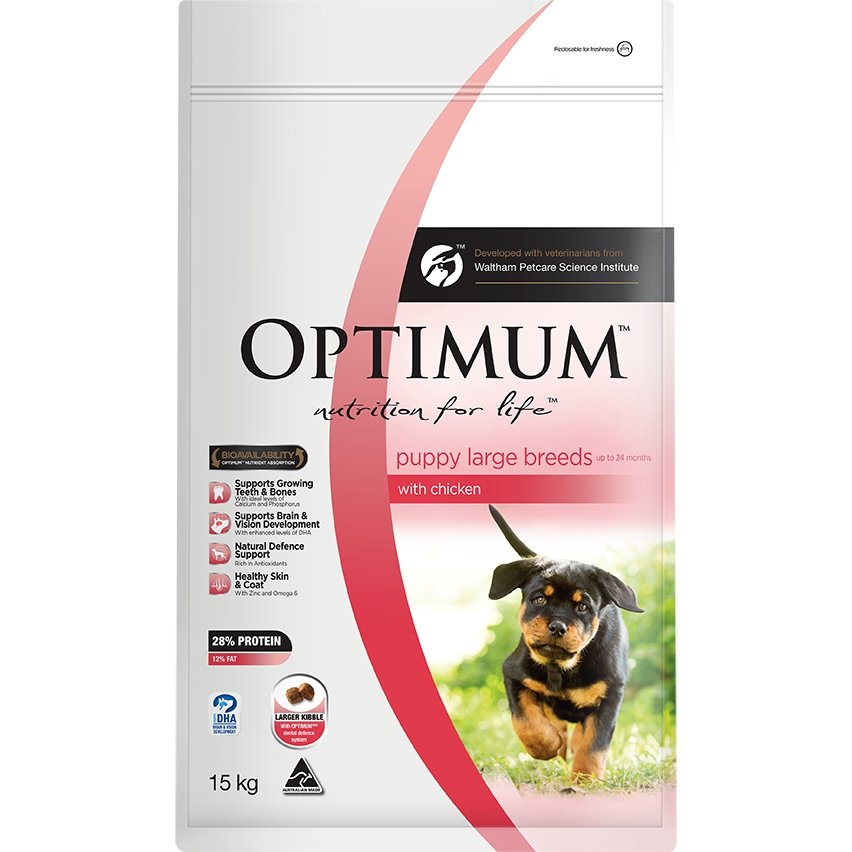 Optimum Large Breed Puppy Chicken Dry Dog Food - PetPost Australia