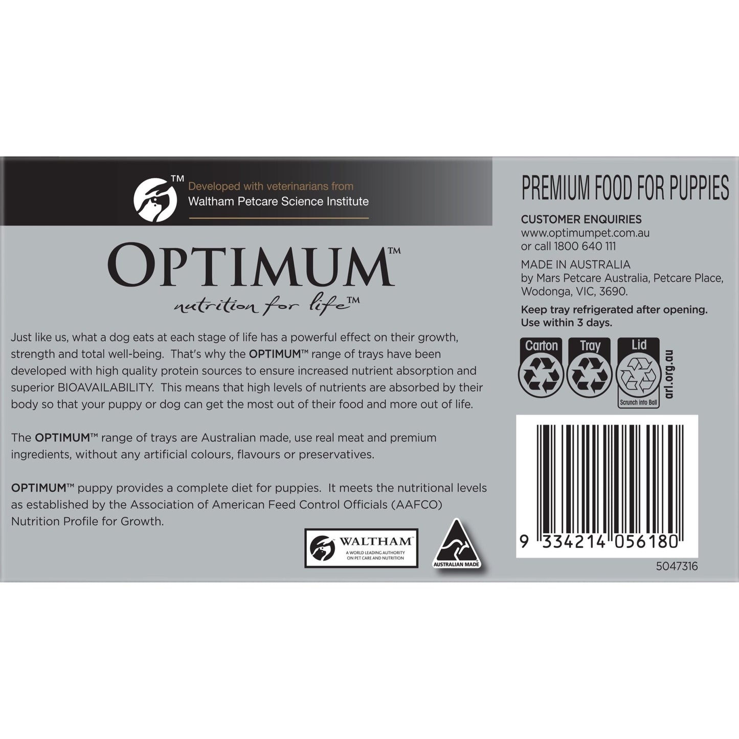 Optimum Lifestage Puppy Chicken, Rice & Vegetables 6x100g - PetPost Australia
