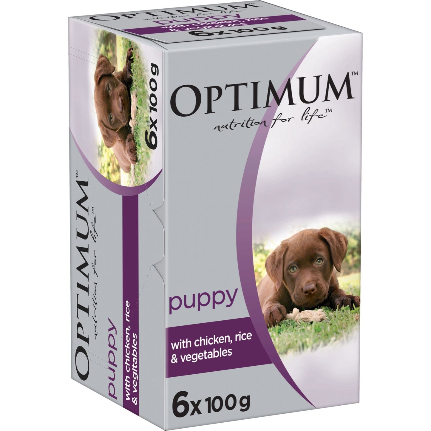 Optimum Lifestage Puppy Chicken, Rice & Vegetables 6x100g - PetPost Australia