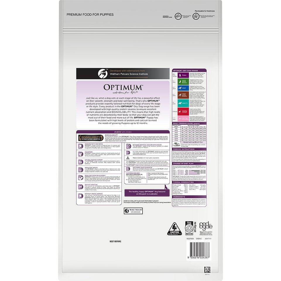 Optimum Puppy Chicken Dry Dog Food - PetPost Australia