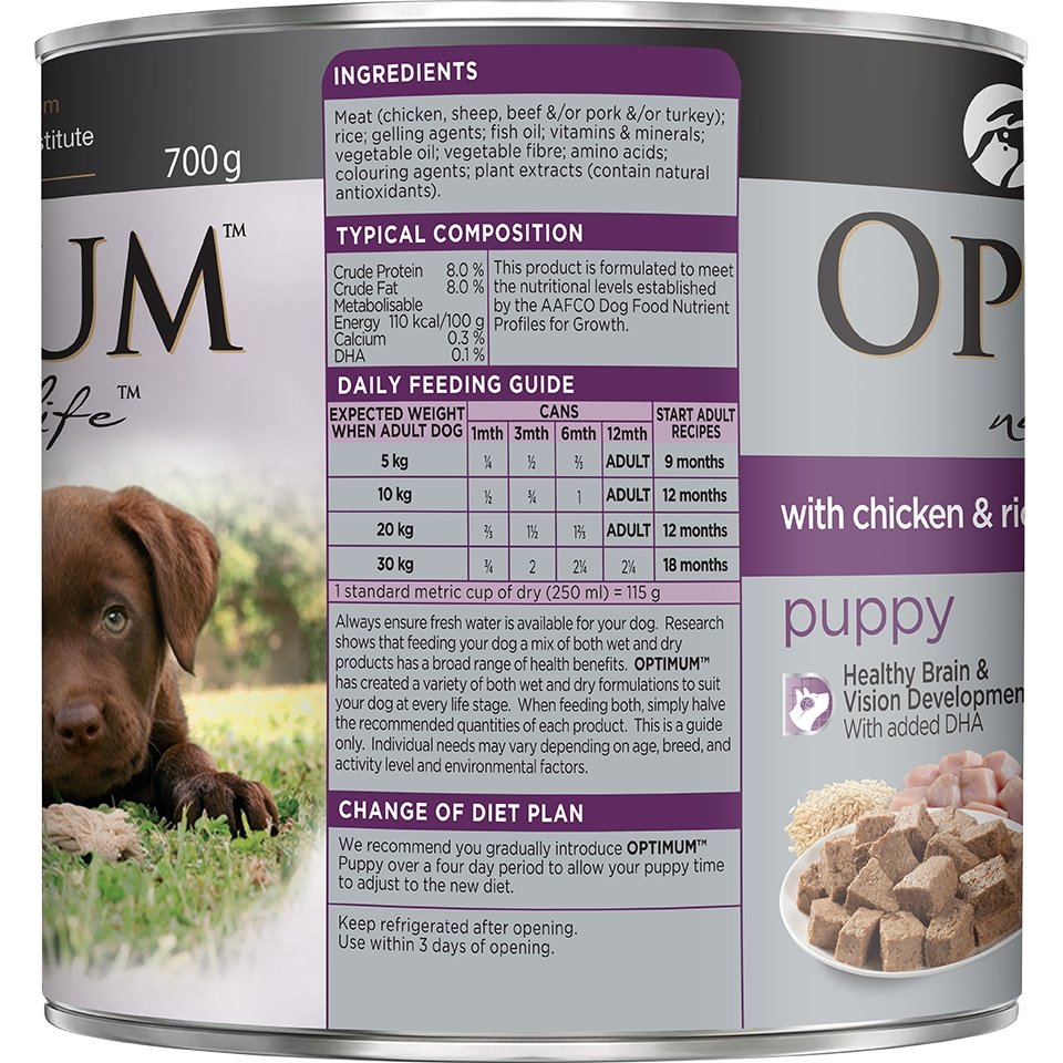Optimum Puppy Chicken & Rice Wet Dog Food - PetPost Australia
