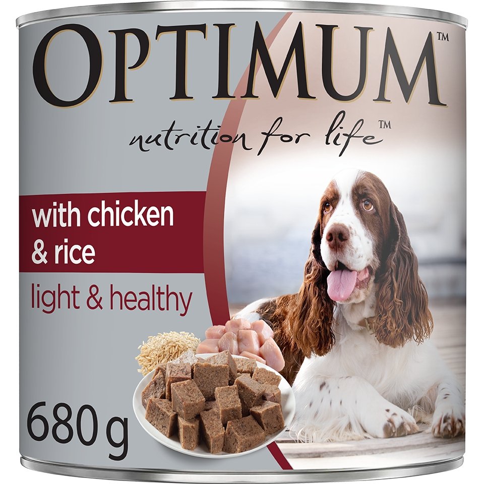 Optimum Weight Management Chicken and Rice Canned Dog Food 700g - PetPost Australia