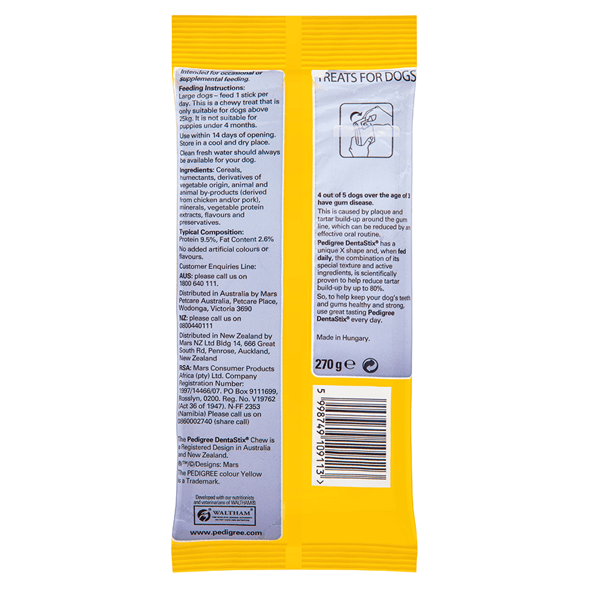 Pedigree Dentastix Large & Giant Breed Oral Care Dog Treats - PetPost Australia