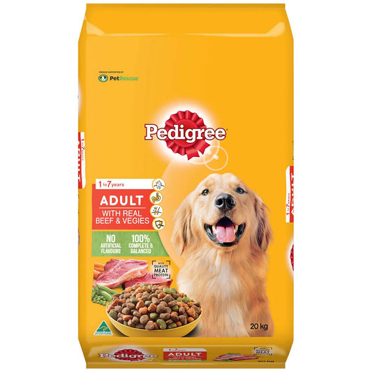 Pedigree Medium Breed Adult Real Beef & Vegetables Dry Dog Food - PetPost Australia