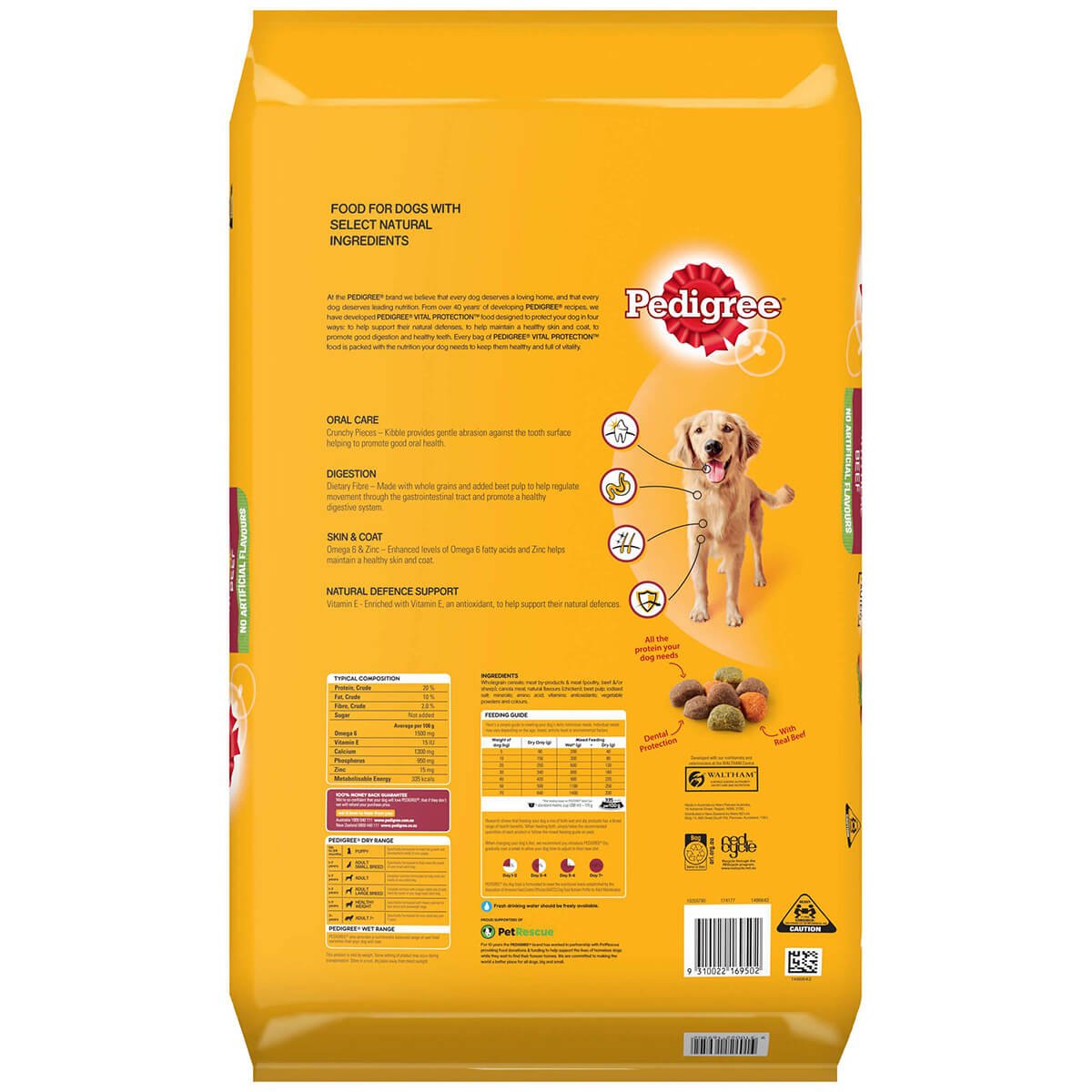 Pedigree Real Beef Dry Dog Food 20kg - PetPost Australia