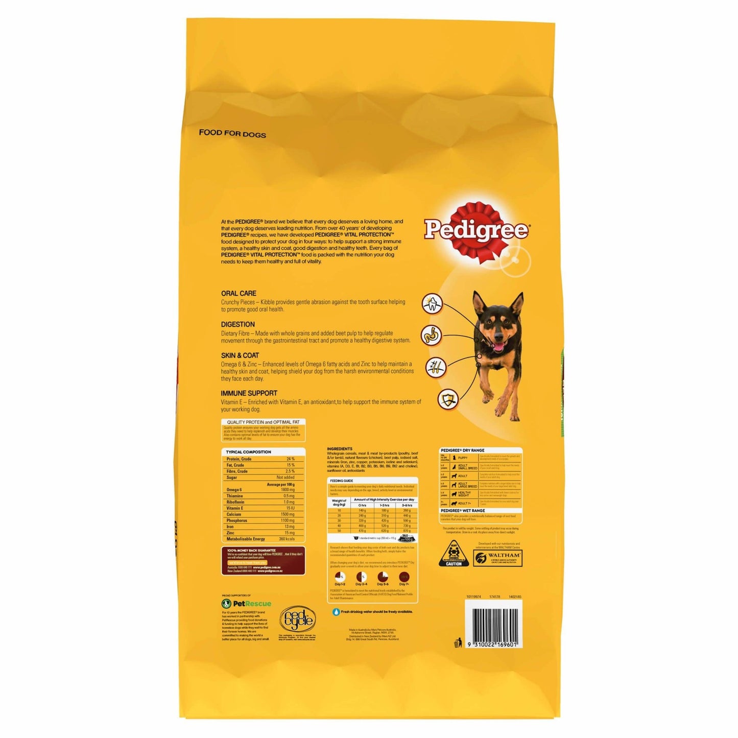 Pedigree Working Dog Real Beef Dry Dog Food - PetPost Australia