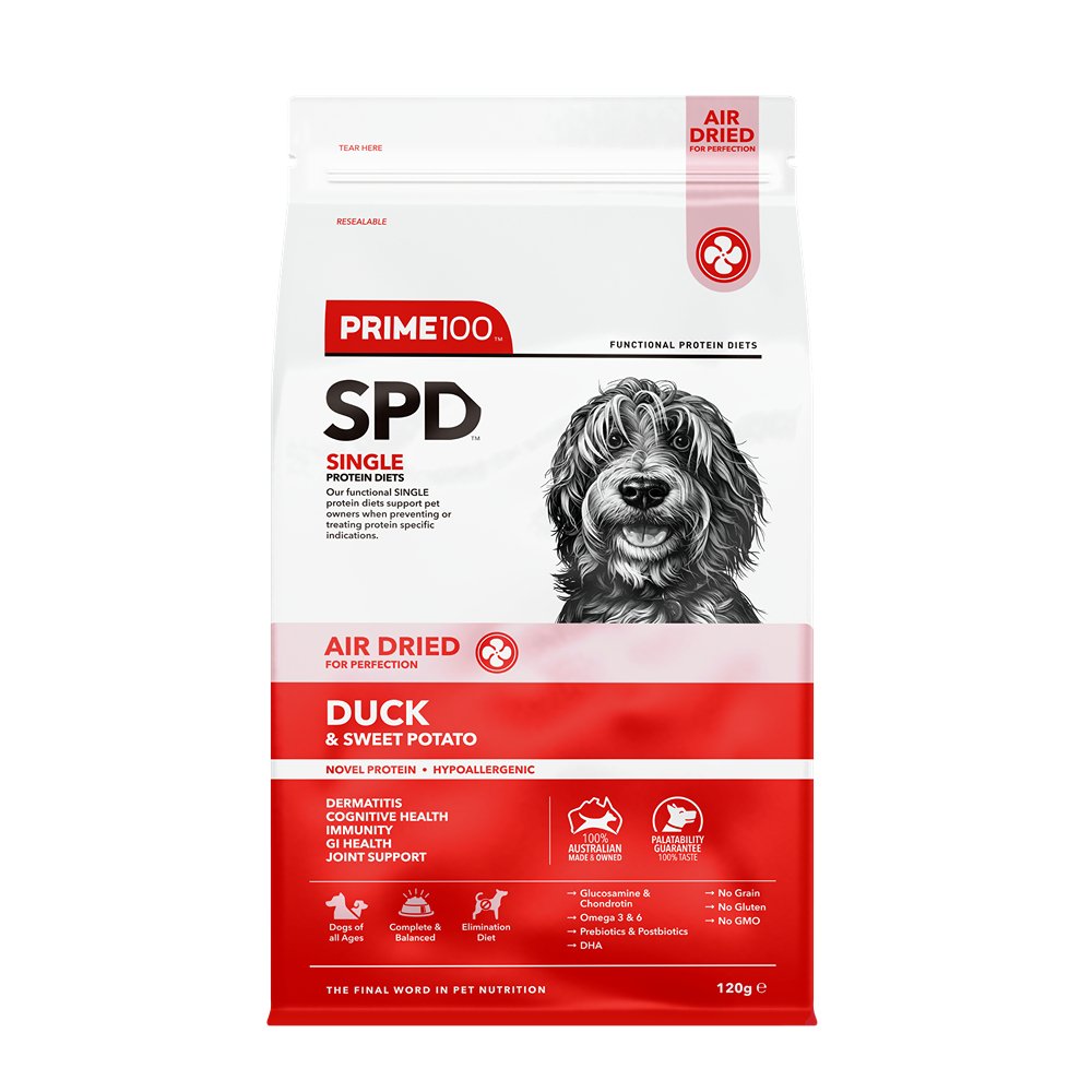 Prime100 SKG Air Dried Duck and Sweet Potato Dry Dog Food - PetPost Australia