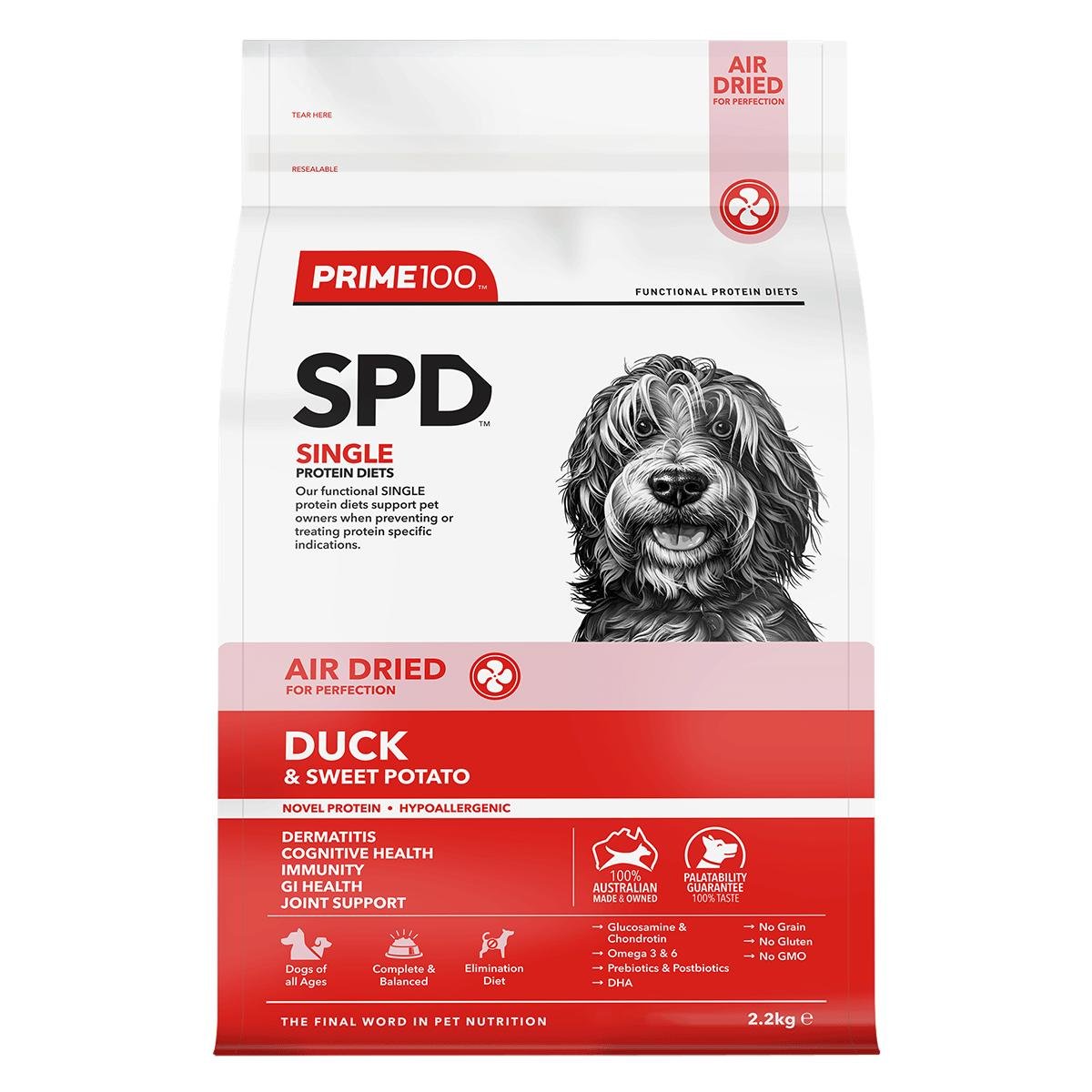 Prime100 SKG Air Dried Duck and Sweet Potato Dry Dog Food - PetPost Australia