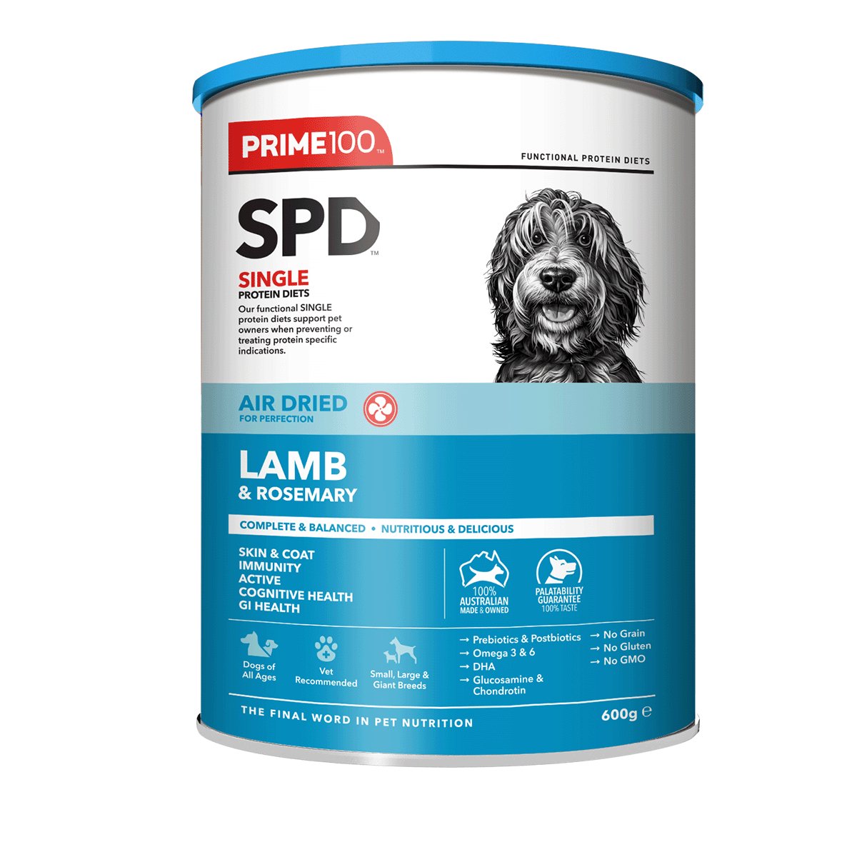 Prime100 SPD Air Dried Lamb and Rosemary Dry Dog Food - PetPost Australia