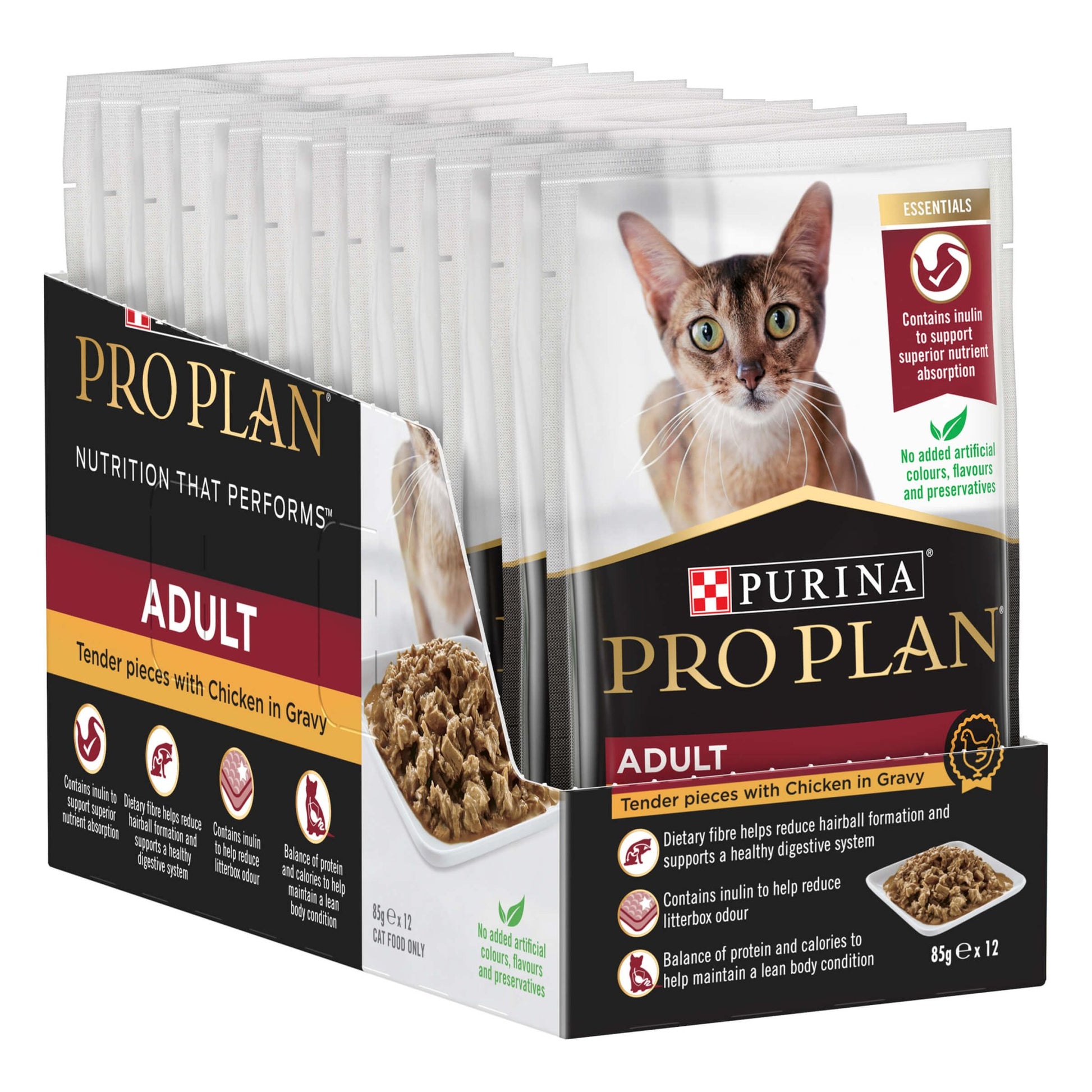 Pro Plan Adult Chicken Gravy Pouch Wet Cat Food 85G - PetPost Australia